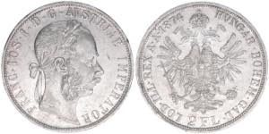 Franz Joseph I. 1848-1916 2 Gulden, 1874. ... 