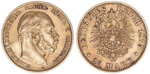 Wilhelm I. 1858-1888 Preussen. 10 Mark, 1875 ... 