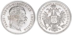 Franz Joseph I. 1848-1916 10 Kreuzer, 1870. ... 