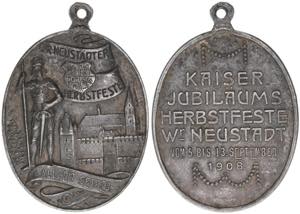 Franz Joseph I. 1848-1916 ovale Medaille mit ... 
