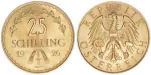 25 Schilling, 1926 Gold. 5,88g ANK 3 vz/stfr