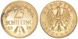 25 Schilling, 1928 Gold. 5,87g ANK 3 vz