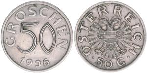 50 Groschen, 1936 Kupfer-Nickel. Wien 5,57g ... 
