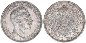 Wilhelm II. 1888-1918 Preussen. 2 Mark, 1911 ... 