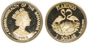 1 Dollar, 1993 Bahamas. 999. Gold 1,24g PP
