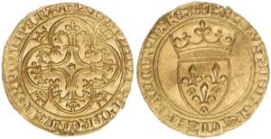 Karl VI. 1380-1422 Frankreich. Ecu dór, ... 