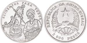 2000 Pesos, 1995 Guinea Bissau. 50 Jahre ... 