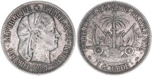 1 Gourde, 1887 Haiti Republik. 24,93g. KM 46 ... 