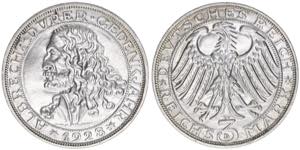 3 Reichsmark, 1928 Deutsches Reich. zum 400. ... 