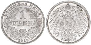 1 Mark, 1915 G Deutsches Reich. 5,51g. J.17 ... 