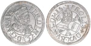 Erzherzog Ferdinand 1564-1595 3 Kreuzer, ... 