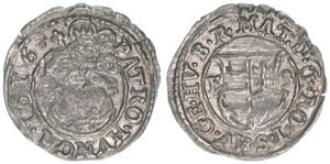 Matthias 1608-1619 Denar, 1616 KB. Kremnitz ... 