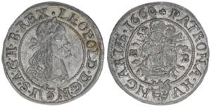 Leopold I. 1658-1705 3 Kreuzer, 1666 KB. ... 