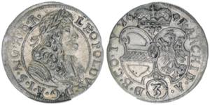 Leopold I. 1658-1705 3 Kreuzer, 1691. Hall ... 