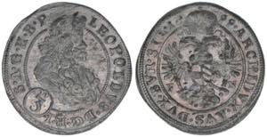 Leopold I. 1657-1705 3 Kreuzer, 1699 FN. ... 