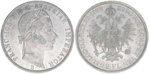 Franz Joseph I. 1848-1916 2 Gulden, 1859 B. ... 
