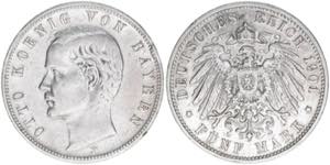 Otto 1886-1913 Bayern. 5 Mark, 1901 D. ... 