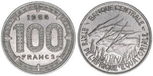 100 Francs, 1966 Zentralafrikanische ... 