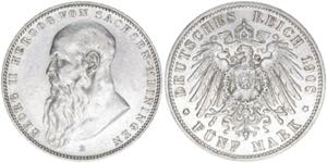 Georg II. 1866-1913 Sachsen Meiningen. 5 ... 