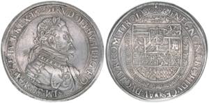 Rudolph II. 1576-1608 Taler, 1609. Hall ... 