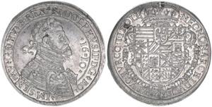Rudolph II. 1576-1608 Taler, 1610. Hall ... 