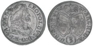 Leopold I. 1658-1705 3 Kreuzer, 1677. Hall ... 