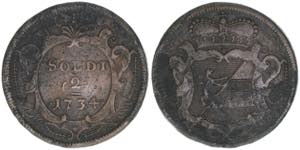Karl VI. 1711-1740 2 Soldi, 1734. Görz ... 