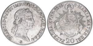 Franz (II.) I.1792-1835 20 Kreuzer, 1835 B. ... 