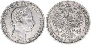 Franz Joseph I. 1848-1916 1 Gulden, 1858 A. ... 