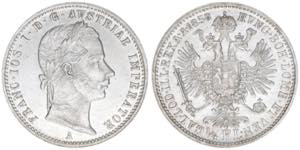 Franz Joseph I. 1848-1916 1/4 Gulden, 1858 ... 