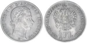 Franz Joseph I. 1848-1916 1/4 Gulden, 1859 ... 