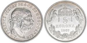 Franz Joseph I. 1848-1916 5 Korona, 1907 KB. ... 