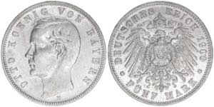 Otto 1886-1913 Bayern. 5 Mark, 1900 D. ... 