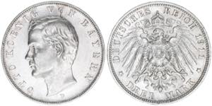 Otto 1886-1913 Bayern. 3 Mark, 1911 D. ... 