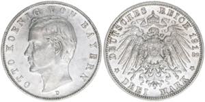 Otto 1886-1913 Bayern. 3 Mark, 1912 D. ... 