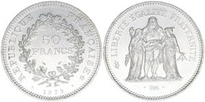 Republik Frankreich. 50 Francs, 1979. Silber ... 