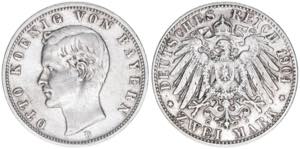 Otto 1886-1913 Bayern. 2 Mark, 1904 D. ... 