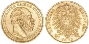 Wilhelm I. 1861-1888 Preussen. 20 Mark, 1873 ... 