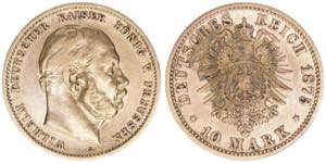 Wilhelm I. 1861-1888 Preussen. 10 Mark, 1875 ... 