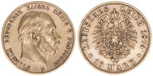 Wilhelm I. 1861-1888 Preussen. 10 Mark, 1874 ... 