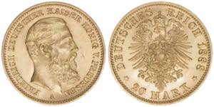 Friedrich III. 1888 Preussen. 20 Mark, 1888 ... 