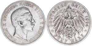 Wilhelm II. 1888-1918 Preussen. 5 Mark, 1894 ... 