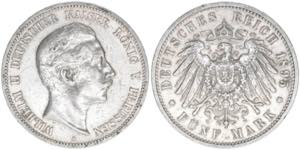 Wilhelm II. 1888-1918 Preussen. 5 Mark, 1895 ... 