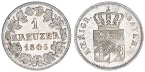 Ludwig I. 1825-1848 Bayern. 1 Kreuzer, 1846. ... 