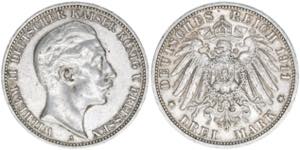 Wilhelm II. 1888-1918 Preussen. 3 Mark, 1911 ... 