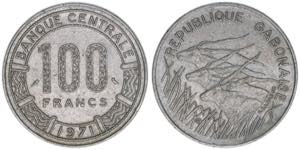 100 Francs, 1971 Gabun. Nickel. 7,03g Schön ... 