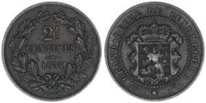 2 1/2 Centimes, 1854 Luxemburg. 2,72g. ... 