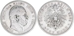 Wilhelm I. 1861-1888 Preussen. 5 Mark, 1876 ... 
