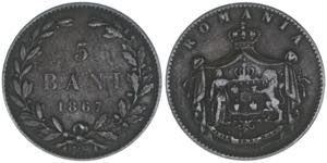 Karl I. Rumänien. 5 Bani, 1867. 4,80g KM#3 ... 