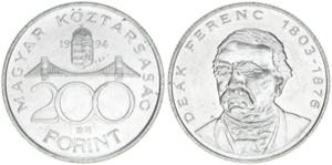 200 Forint, 1994 Ungarn. 12,05g. Schön 211 ... 